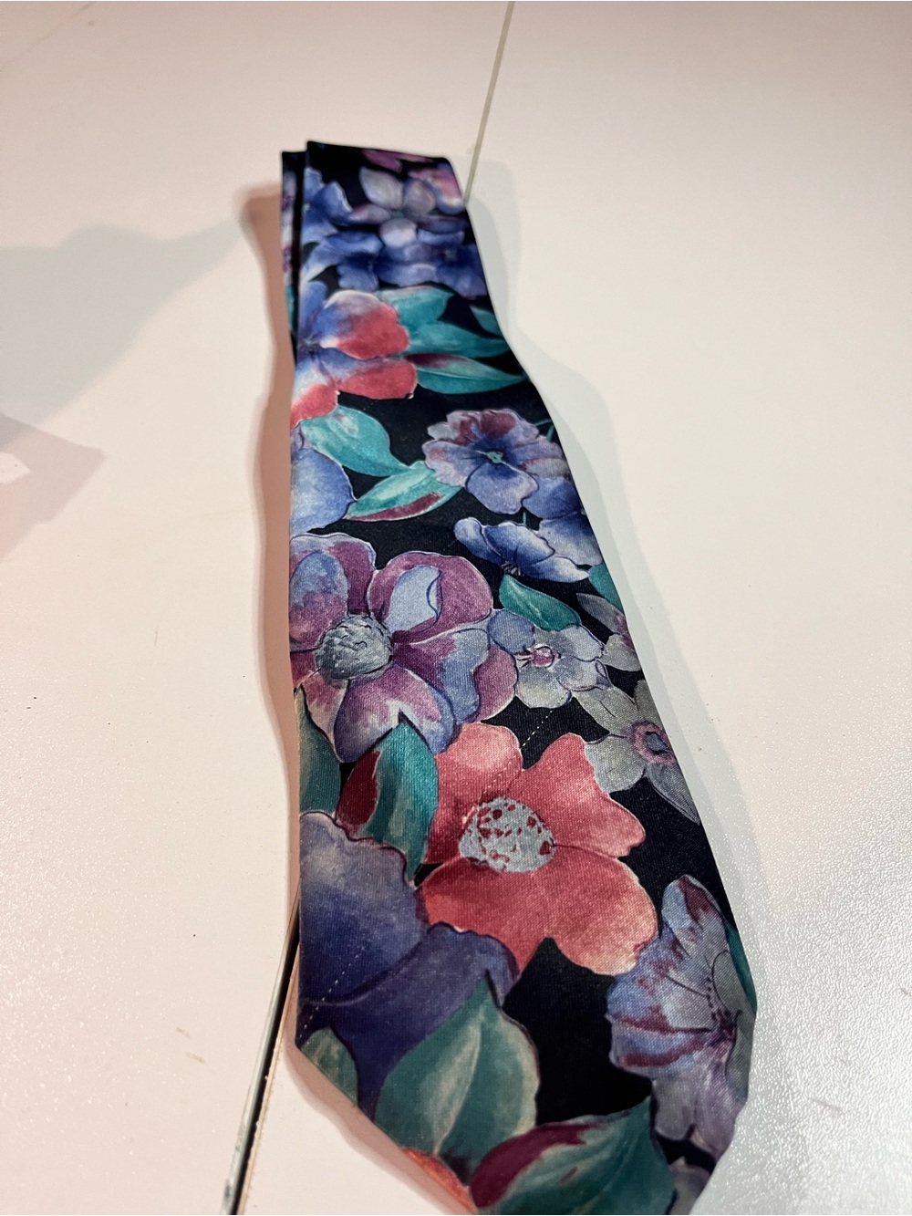 Ketch Floral Satin Neck Scarf - Multicolor Floral Print